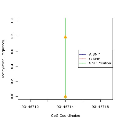 Allele Specific Methylation Frequency Diagram for chr11 93146714 SNP.