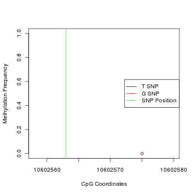 Allele Specific Methylation Frequency Diagram for chr20 10602563 SNP.