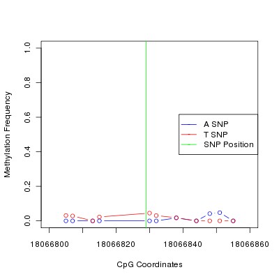 Allele Specific Methylation Frequency Diagram for chr20 18066829 SNP.