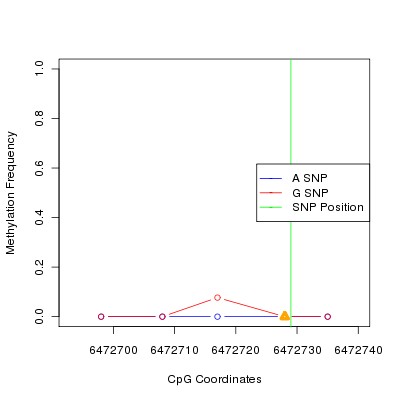 Allele Specific Methylation Frequency Diagram for chr12 6472729 SNP.