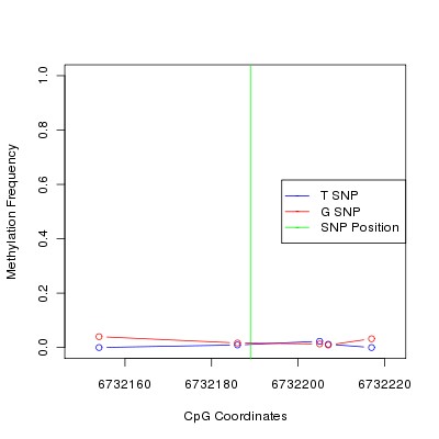 Allele Specific Methylation Frequency Diagram for chr12 6732189 SNP.