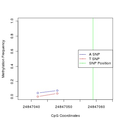 Allele Specific Methylation Frequency Diagram for chr20 24847059 SNP.