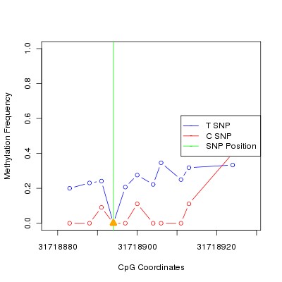 Allele Specific Methylation Frequency Diagram for chr20 31718894 SNP.