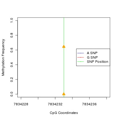 Allele Specific Methylation Frequency Diagram for chr12 7834233 SNP.