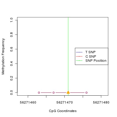 Allele Specific Methylation Frequency Diagram for chr12 56271471 SNP.