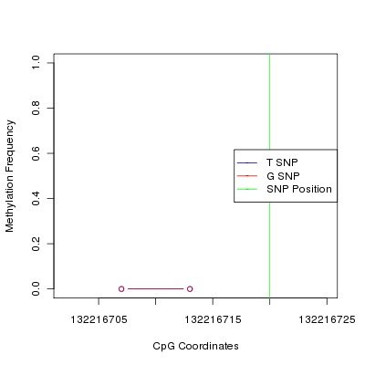 Allele Specific Methylation Frequency Diagram for chr12 132216720 SNP.