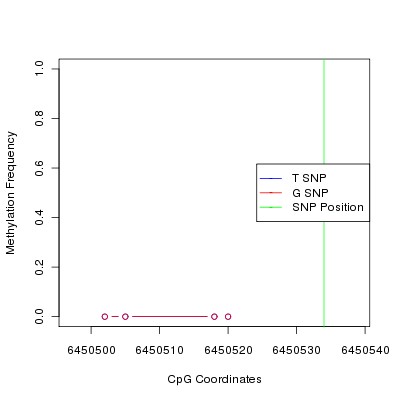 Allele Specific Methylation Frequency Diagram for chr12 6450534 SNP.