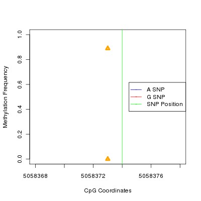 Allele Specific Methylation Frequency Diagram for chr3 5058374 SNP.