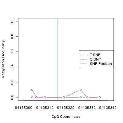 Allele Specific Methylation Frequency Diagram for chr12 94135316 SNP.