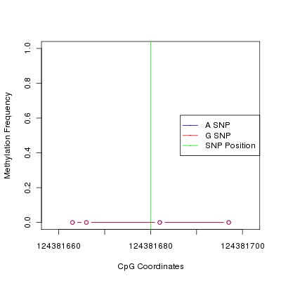 Allele Specific Methylation Frequency Diagram for chr12 124381680 SNP.