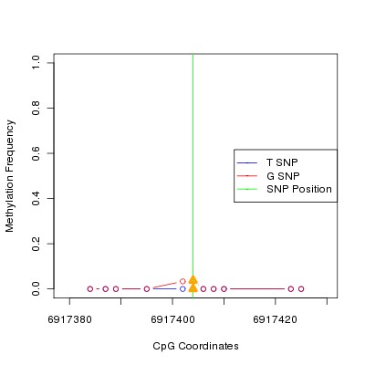 Allele Specific Methylation Frequency Diagram for chr12 6917404 SNP.