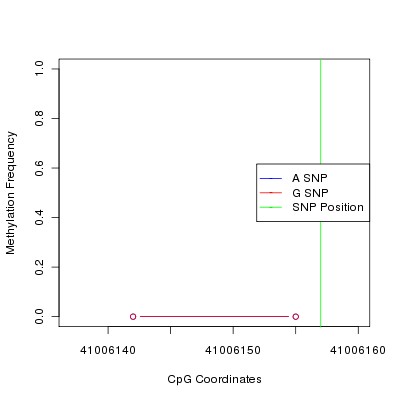 Allele Specific Methylation Frequency Diagram for chr12 41006157 SNP.