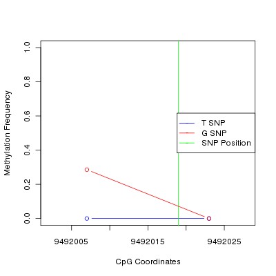 Allele Specific Methylation Frequency Diagram for chr12 9492019 SNP.