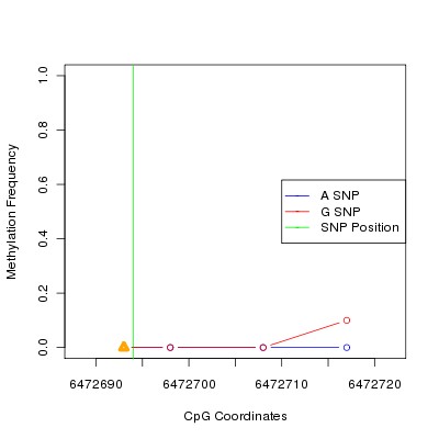 Allele Specific Methylation Frequency Diagram for chr12 6472694 SNP.