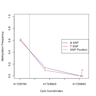 Allele Specific Methylation Frequency Diagram for chr20 41728793 SNP.